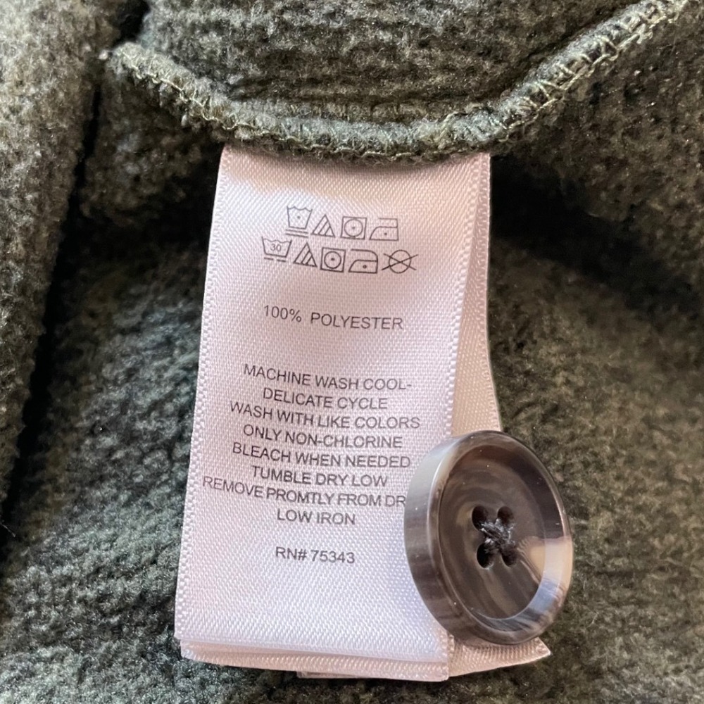 Telluride Clothing Co Mens M Green Marl Fleece Lined Button Mock Neck Sweater - Picture 5 of 5